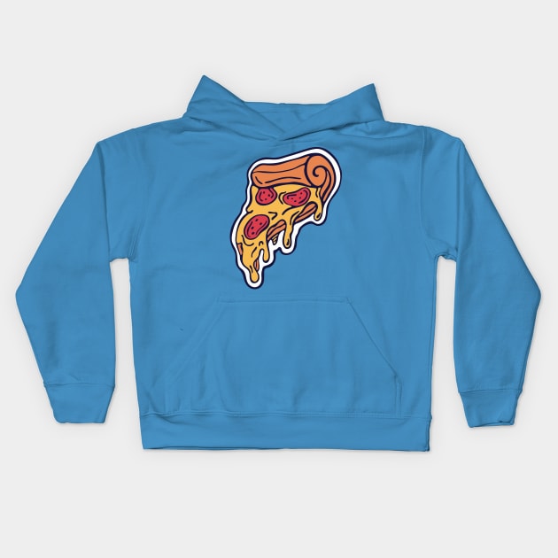 Papperoni Pizza Slice Kids Hoodie by Cofefe Studio